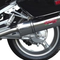 Escape compatível com Yamaha Fjr 1300 2006-2016, Trioval, Par de silenciosos de escape homologadas, com db killer removível e tubos de ligação específicos 