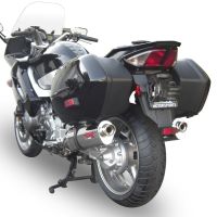 Escape compatível com Yamaha Fjr 1300 2006-2016, Trioval, Par de silenciosos de escape homologadas, com db killer removível e tubos de ligação específicos 