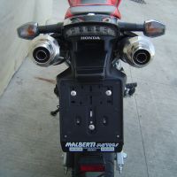 Escape compatível com Honda Fmx 650 2005-2008, Inox Tondo, Par de terminais de exaustão aprovados, com db killer removível, catalisadores e tubo de conexão específico 
