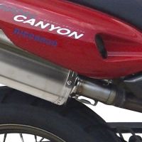Escape compatível com Cagiva Gran Canyon 1998-2000, Trioval, Par de silenciosos de escape homologadas, com db killer removível e tubos de ligação específicos 