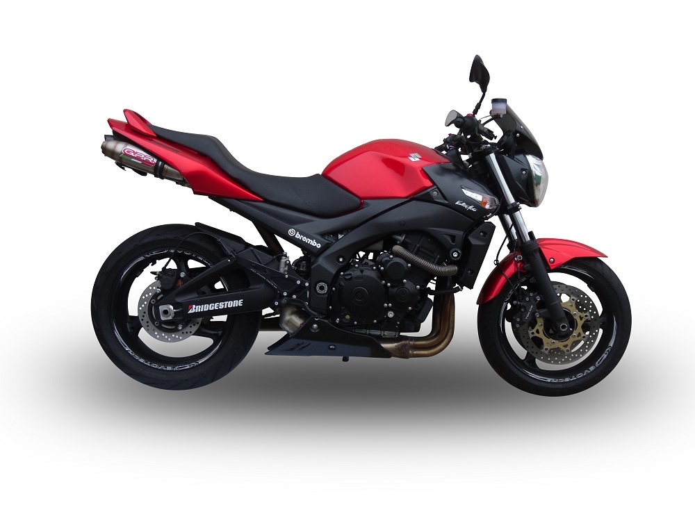 GPR escape compatível com  Suzuki Gsr 600 2006-2011, Deeptone Inox, Par de silenciosos de escape homologadas, com db killer removível e tubos de ligação específicos 