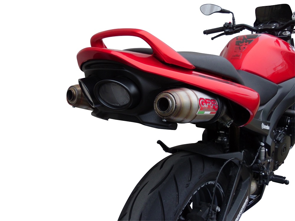 GPR escape compatível com  Suzuki Gsr 600 2006-2011, Deeptone Inox, Par de silenciosos de escape homologadas, com db killer removível e tubos de ligação específicos 