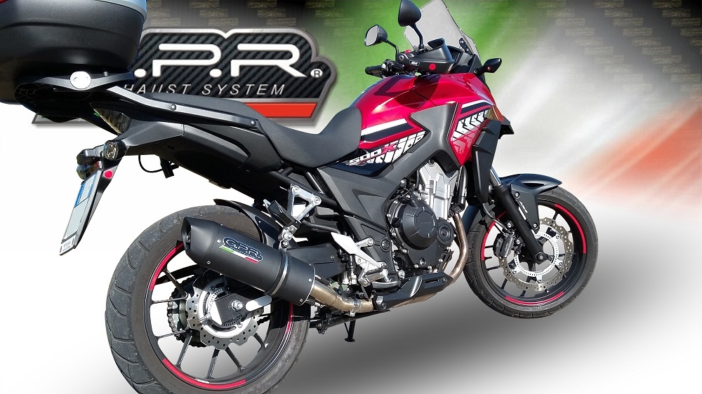 GPR escape compatível com  Honda Cb 400 X 2016-2018, Furore Evo4 Nero, Escape legal, homologado, silenciador com db killer removível e tubo de ligação específico 