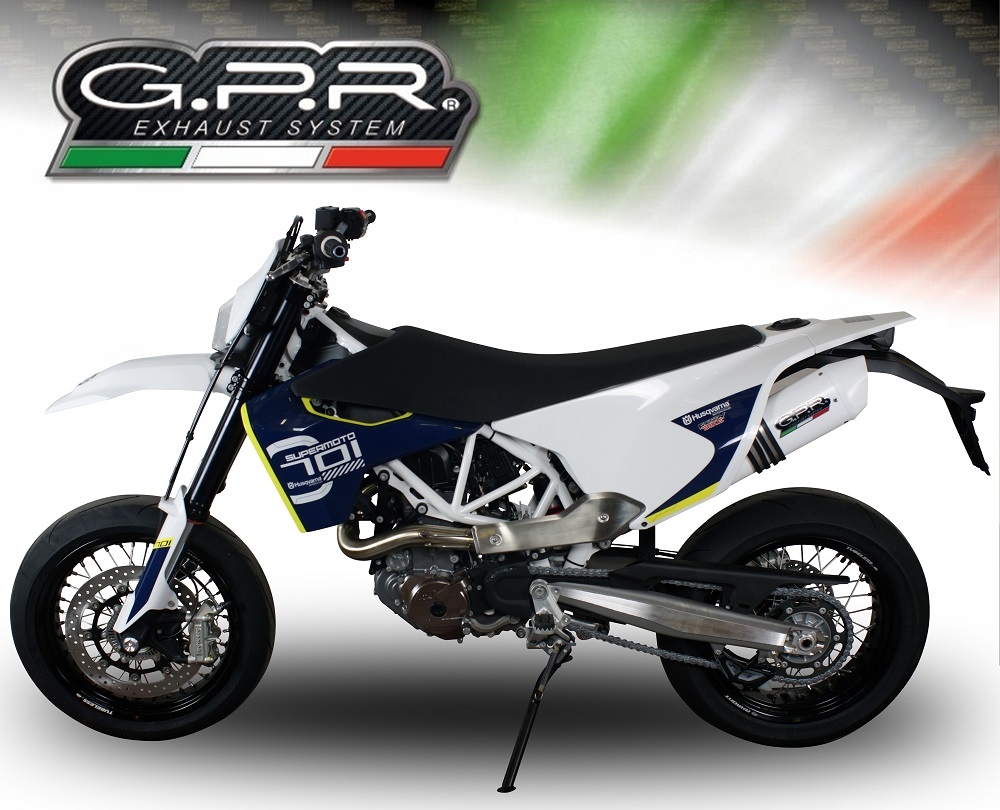 Escape compatível com Husqvarna Enduro 701 2015-2016, Albus Ceramic, Escape legal, aprovado, com db killer removível, tubo de conexão e conversor catalítico 