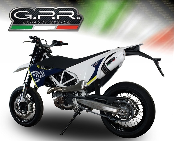 Escape compatível com Husqvarna Enduro 701 2015-2016, Albus Ceramic, Escape legal, aprovado, com db killer removível, tubo de conexão e conversor catalítico 