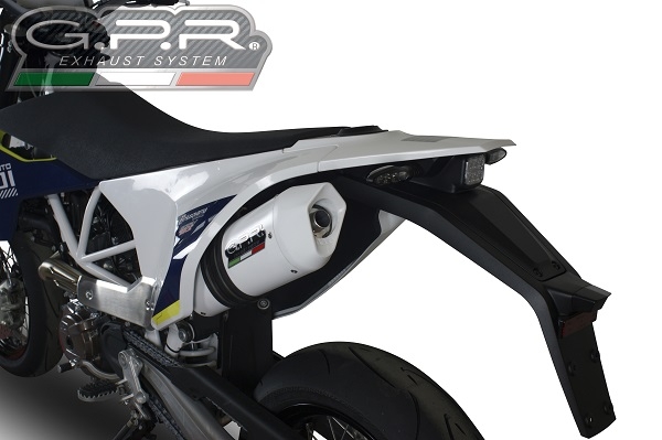 Escape compatível com Husqvarna Enduro 701 2015-2016, Albus Ceramic, Escape legal, aprovado, com db killer removível, tubo de conexão e conversor catalítico 