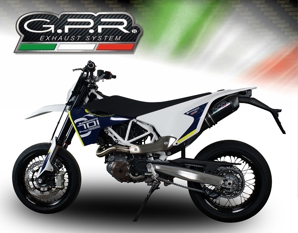 Escape compatível com Husqvarna Enduro 701 2015-2016, Furore Nero, Escape legal, aprovado, com db killer removível, tubo de conexão e conversor catalítico 