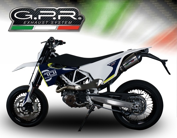 GPR escape compatível com  Husqvarna Supermoto 701 2021-2024, New Grand Prix Evo Titanium, Escape legal, homologado, silenciador com catalisador, db killer removível e tubo de ligação específico 