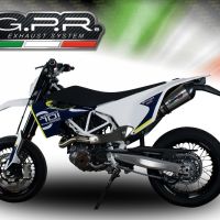 GPR escape compatível com  Husqvarna Supermoto 701 2021-2024, New Grand Prix Evo Titanium, Escape legal, homologado, silenciador com catalisador, db killer removível e tubo de ligação específico 