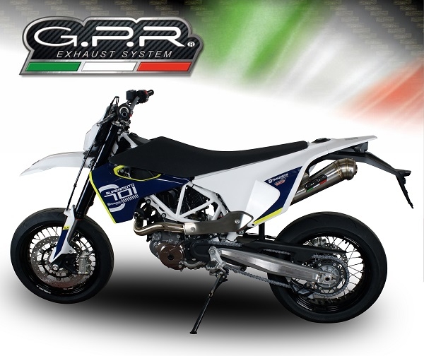 Escape compatível com Husqvarna Supermoto 701 2015-2016, Powercone Evo, Escape legal, homologado, silenciador com db killer removível e tubo de ligação específico 