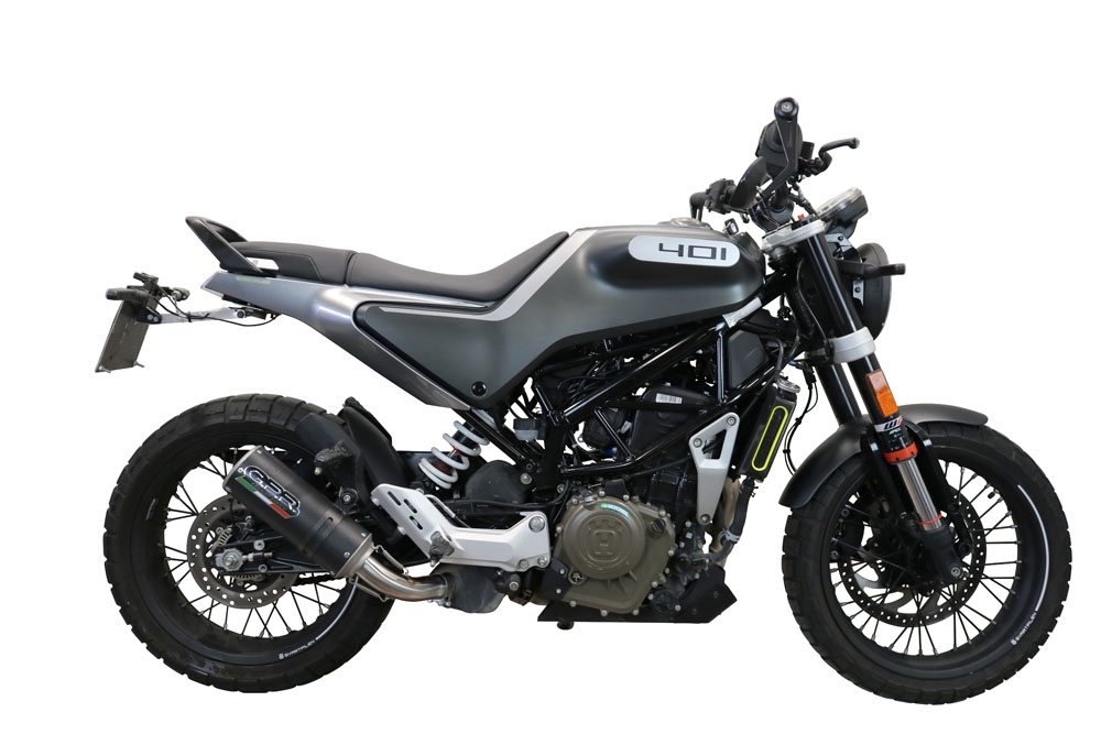 Escape compatível com Husqvarna Vitpilen 401 2020-2020, M3 Black Titanium, Escape legal, homologado, silenciador com db killer removível e tubo de ligação específico 