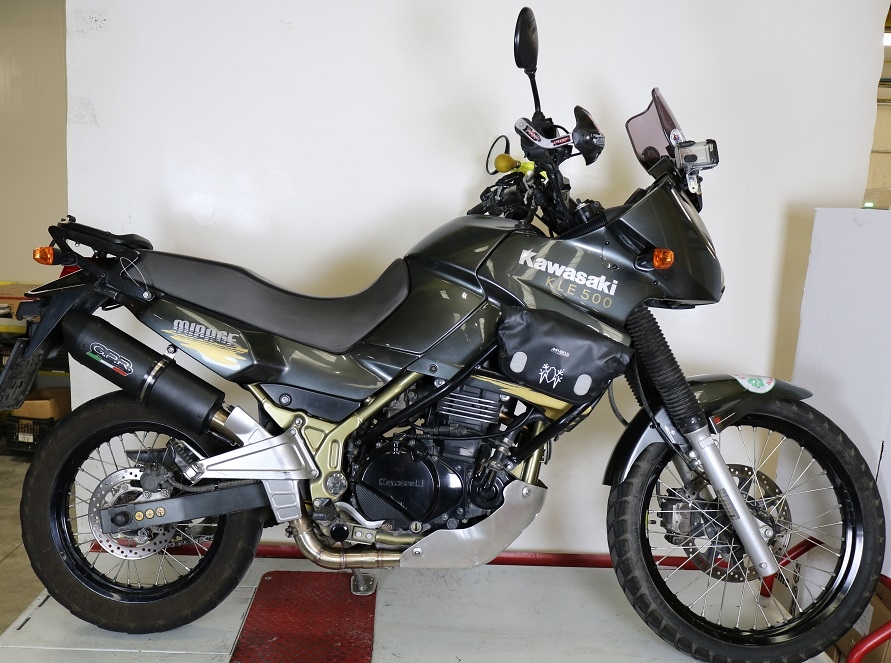 GPR escape compatível com  Kawasaki Kle 500 1991-2007, Decatalizzatore, Sistema racing Sistema de tubo para eliminar o catalisador 