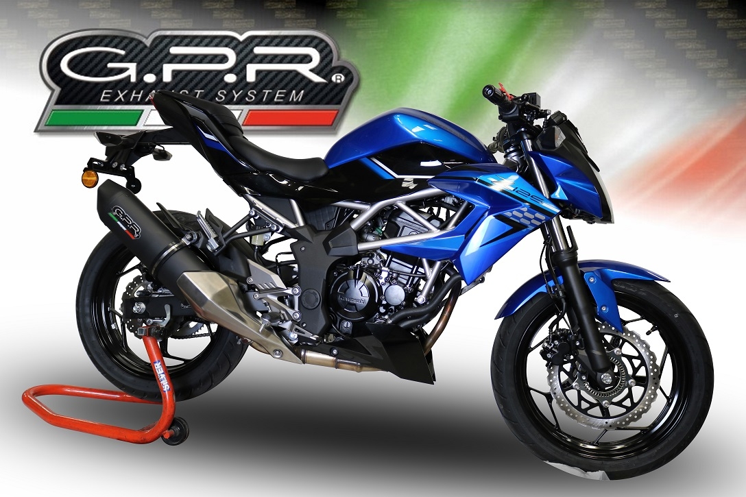 Escape compatível com Kawasaki Z 125 2019-2020, Furore Evo4 Nero, Escape legal, homologado, silenciador com db killer removível e tubo de ligação específico 