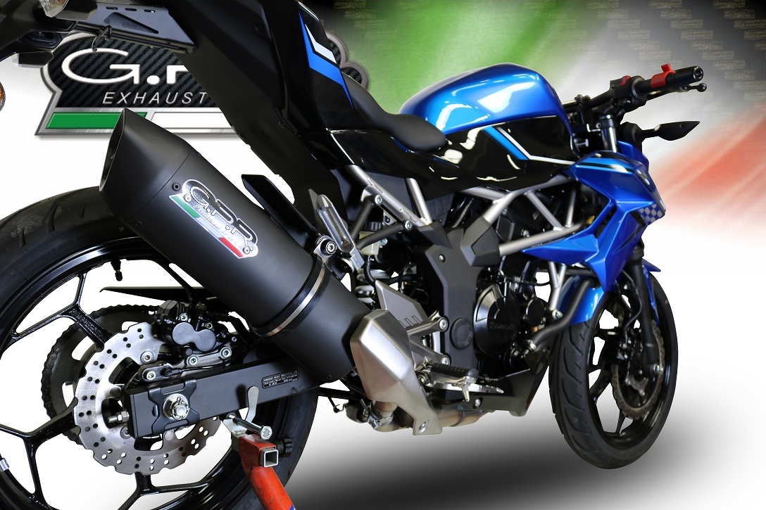 Escape compatível com Kawasaki Z 125 2019-2020, Furore Evo4 Nero, Escape legal, homologado, silenciador com db killer removível e tubo de ligação específico 