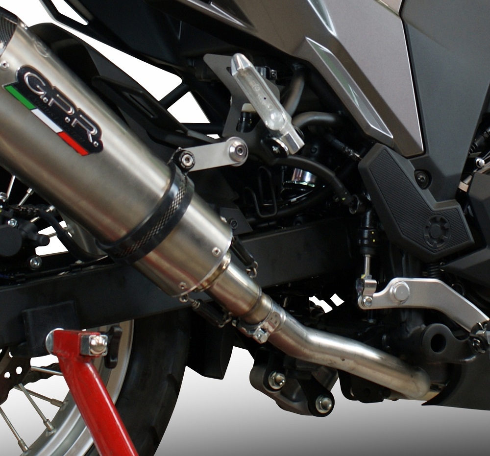 Escape compatível com Kawasaki Versys-X 250 2017-2020, Furore Evo4 Nero, Escape legal, homologado, silenciador com catalisador, db killer removível e tubo de ligação específico 