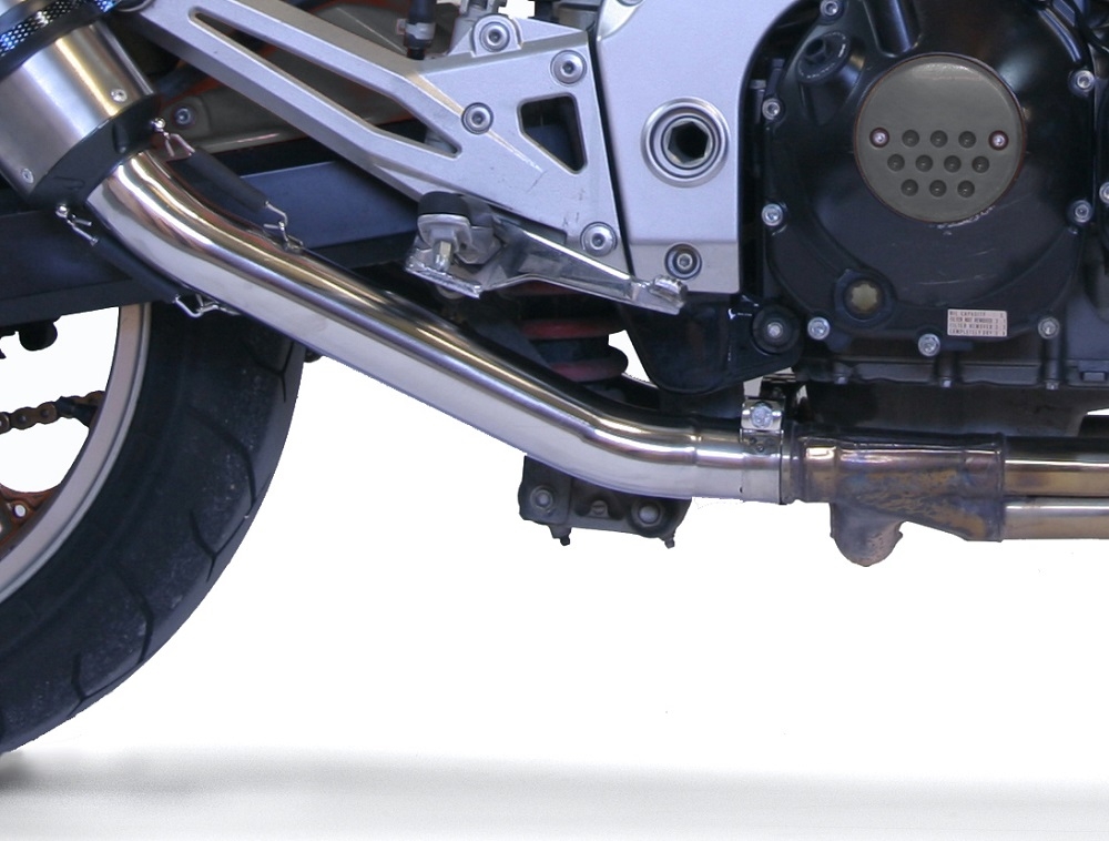 Escape compatível com Kawasaki Z1000 2003-2006, Trioval, Par de silenciosos de escape homologadas, com db killer removível e tubos de ligação específicos 