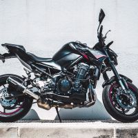 Escape compatível com Kawasaki Z 900 E 2020-2024, M3 Black Titanium, Escape legal, homologado, silenciador com db killer removível e tubo de ligação específico 