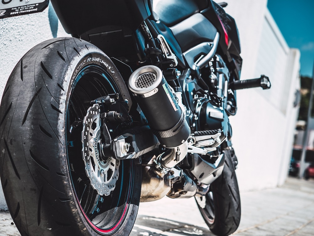 Escape compatível com Kawasaki Z 900 E 2020-2024, M3 Black Titanium, Escape legal, homologado, silenciador com db killer removível e tubo de ligação específico 