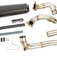 GPR escape compatível com  Ktm Rc 8 R 2008-2014, New Grand Prix Evo Black Titanium, Sistema homologado com catalisador linha completa, silencioso mais coletor 