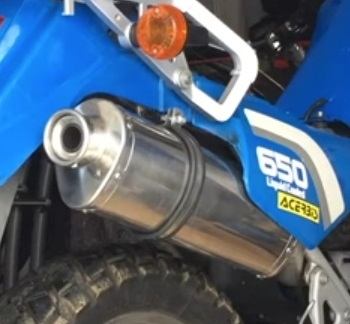 Escape compatível com Kawasaki Klx 650 R 1996-2002, Trioval, Escape legal, homologado, silenciador com db killer removível e tubo de ligação específico 