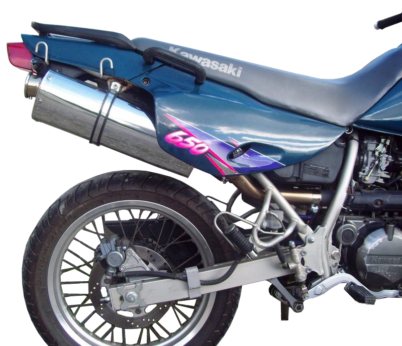 Escape compatível com Kawasaki Klx 650 R 1996-2002, Trioval, Escape legal, homologado, silenciador com db killer removível e tubo de ligação específico 