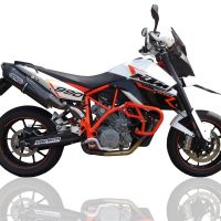 Escape compatível com Ktm Lc8 Smt 990 2008-2014, Furore Nero, Par de silenciadores aprovados com catalisadores, montados com flanges específicos, entregues com db killers removíveis 