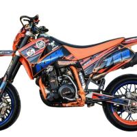Escape compatível com Ktm EGS Adventure - LC4 1999-2003, Furore Nero, Escape legal, homologado, silenciador com db killer removível e tubo de ligação específico 