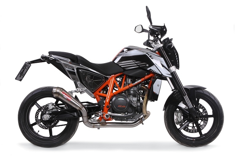 Escape compatível com Ktm Duke 690 2017-2020, Powercone Evo, Escape legal, homologado, silenciador com db killer removível e tubo de ligação específico 