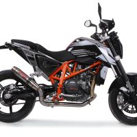 Escape compatível com Ktm Duke 690 2017-2020, Deeptone Inox, Escape legal, homologado, silenciador com db killer removível e tubo de ligação específico 