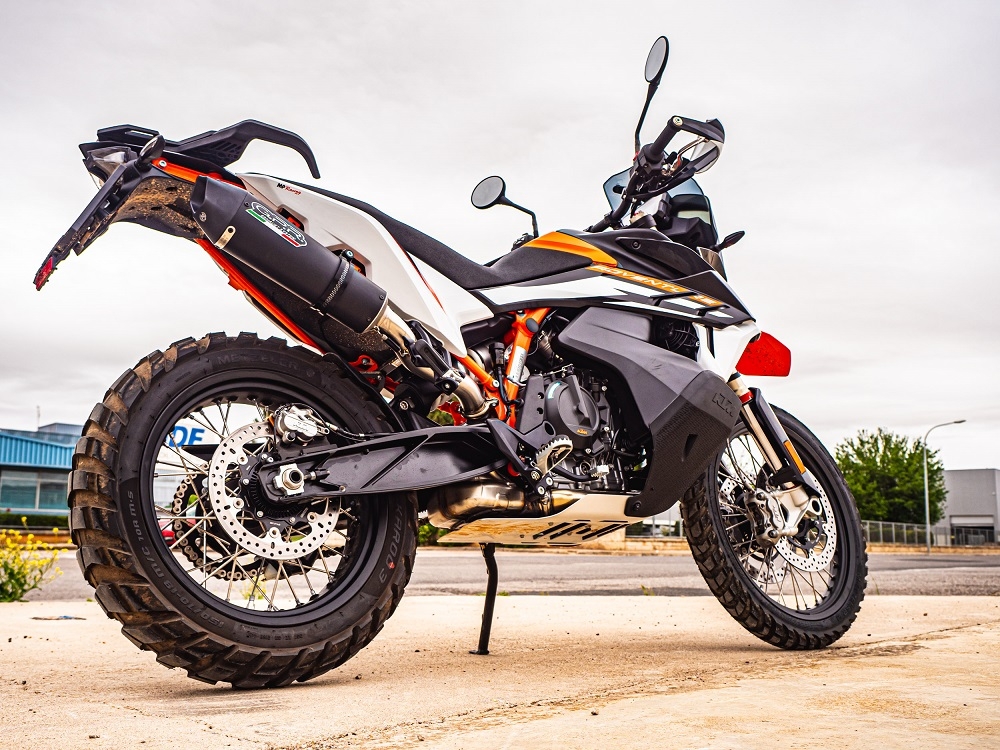 GPR escape compatível com  Ktm Adventure 890 2020-2024, New Grand Prix Evo Black Titanium, Escape legal, homologado, silenciador com db killer removível e tubo de ligação específico 