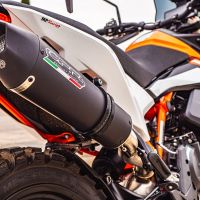 GPR escape compatível com  Ktm Adventure 890 2020-2024, New Grand Prix Evo Black Titanium, Escape legal, homologado, silenciador com db killer removível e tubo de ligação específico 