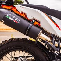 GPR escape compatível com  Ktm Adventure 890 2020-2024, New Grand Prix Evo Black Titanium, Escape legal, homologado, silenciador com db killer removível e tubo de ligação específico 