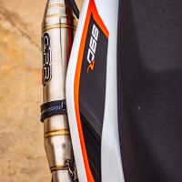 Escape compatível com Ktm Duke 890 2021-2024, Deeptone Inox, Escape legal, homologado, silenciador com db killer removível e tubo de ligação específico 