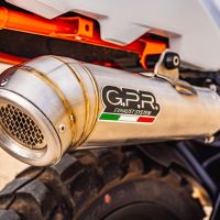 Escape compatível com Ktm Duke 890 2021-2024, Deeptone Inox, Sistema racing Silencioso com tubo de ligação 