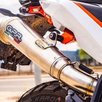 Escape compatível com Ktm Duke 890 2021-2024, Deeptone Inox, Sistema racing Silencioso com tubo de ligação 