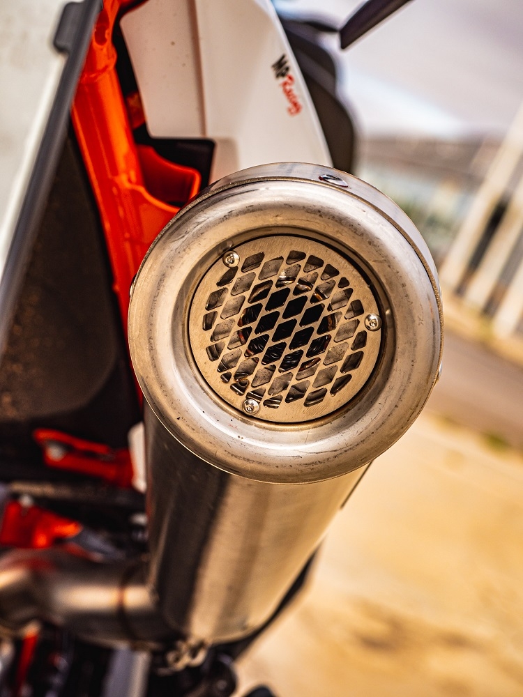 Escape compatível com Ktm Duke 890 2021-2024, Deeptone Inox, Sistema racing Silencioso com tubo de ligação 
