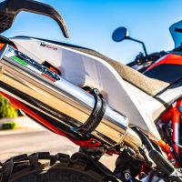 Escape compatível com Husqvarna Norden 901 2022-2024, M3 Inox , Sistema racing Silencioso com tubo de ligação 