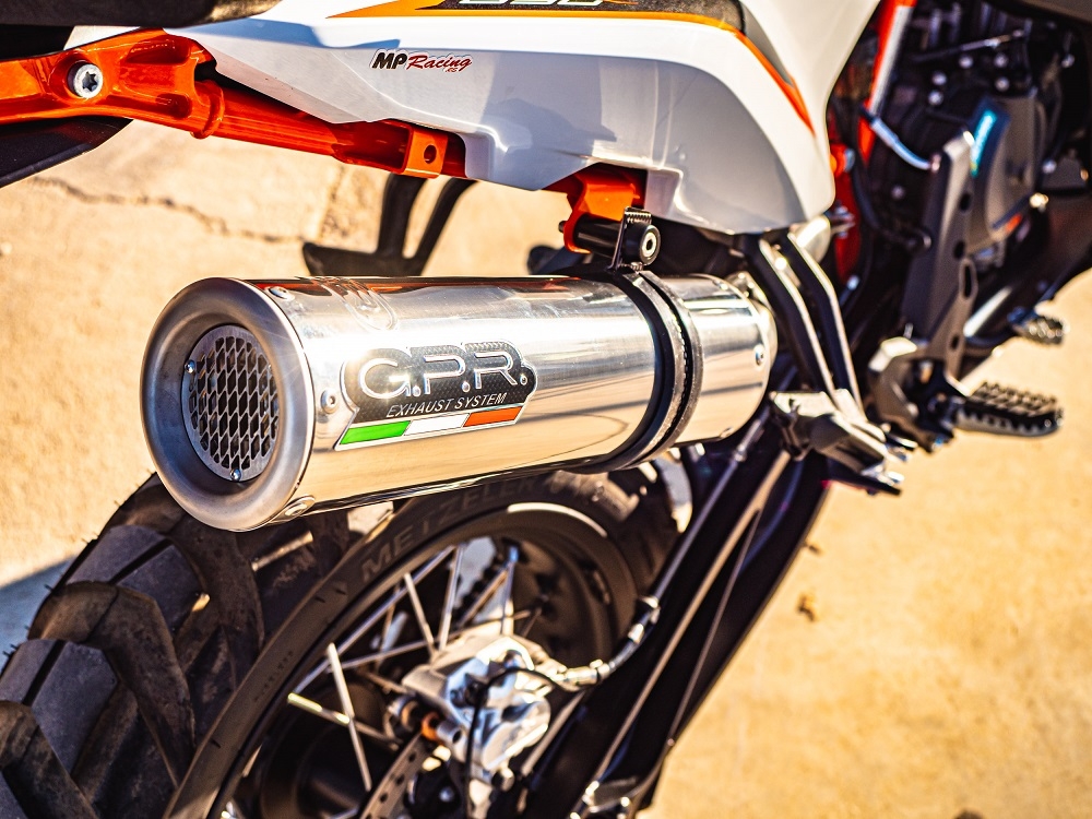 Escape compatível com Husqvarna Norden 901 2022-2024, M3 Inox , Sistema racing Silencioso com tubo de ligação 
