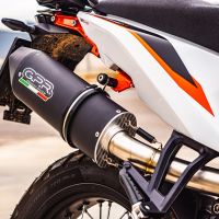 Escape compatível com Ktm Duke 890 2021-2024, Furore Nero, Sistema racing Silencioso com tubo de ligação 