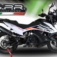 Escape compatível com Ktm Adventure 790 2021-2024, Furore Evo4 Nero, Escape legal, homologado, silenciador com db killer removível e tubo de ligação específico 