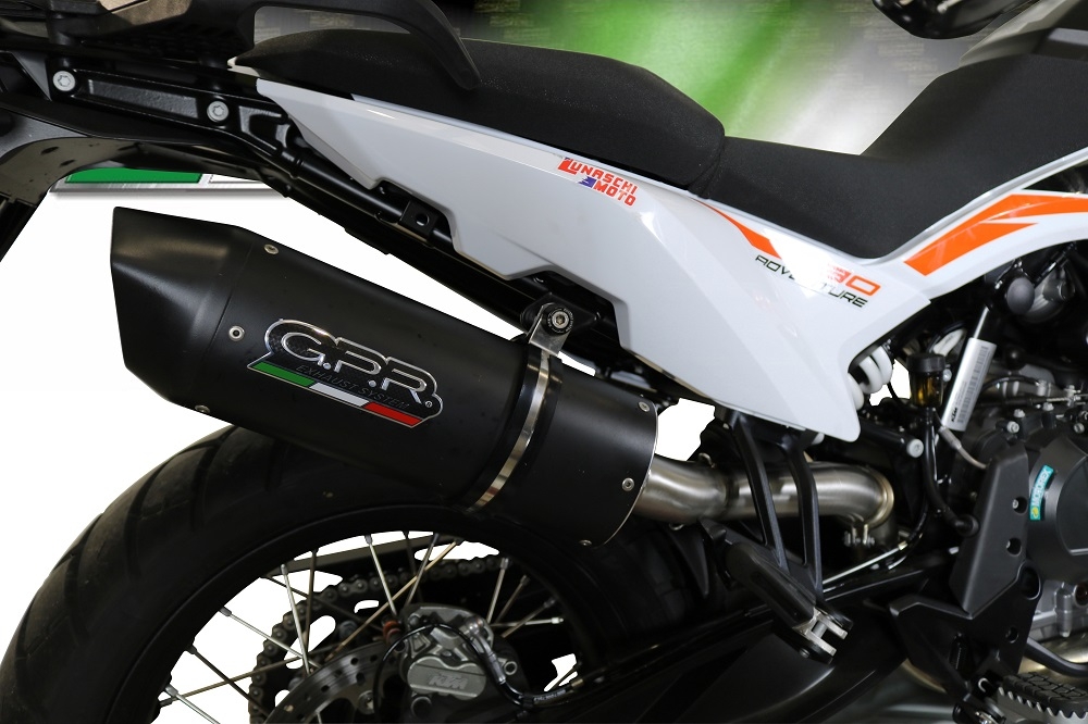 Escape compatível com Ktm Adventure 790 2021-2024, Furore Evo4 Nero, Escape legal, homologado, silenciador com db killer removível e tubo de ligação específico 