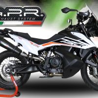 GPR escape compatível com  Ktm Adventure 790 2018-2020, New Grand Prix Evo Black Titanium, Escape legal, homologado, silenciador com db killer removível e tubo de ligação específico 