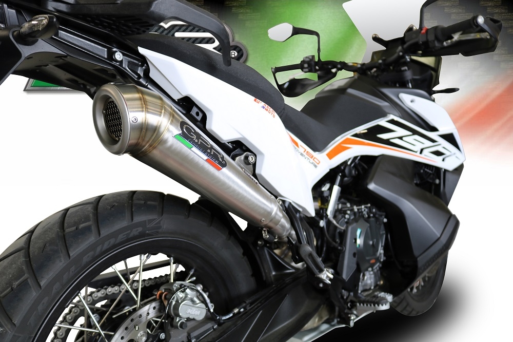 Escape compatível com Ktm Adventure 790 2021-2024, Powercone Evo, Escape legal, homologado, silenciador com db killer removível e tubo de ligação específico 
