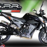 Escape compatível com Ktm Duke 790 2021-2024, Deeptone Inox, Escape legal, homologado, silenciador com db killer removível e tubo de ligação específico 