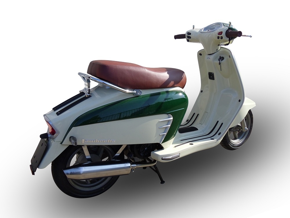Escape compatível com Lambretta Lambretta 125 - 150 Milano 2012-2014, Ultracone lucido, Sistema homologado,legal, linha completa, incluindo db killer removível mais coletor 