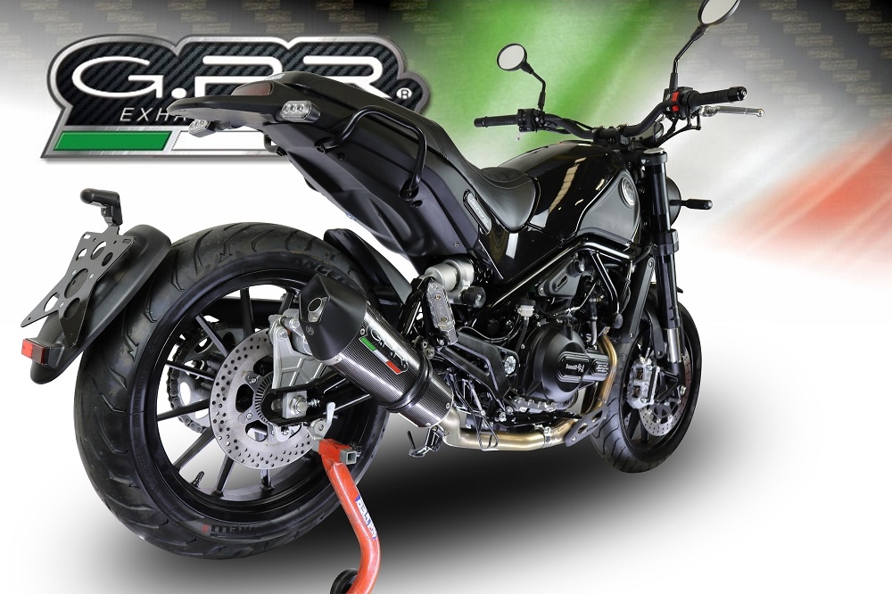 Escape compatível com Benelli Leoncino 500 Trail 2017-2024, Gpe Ann. Poppy, Escape legal, homologado, silenciador com db killer removível e tubo de ligação específico 