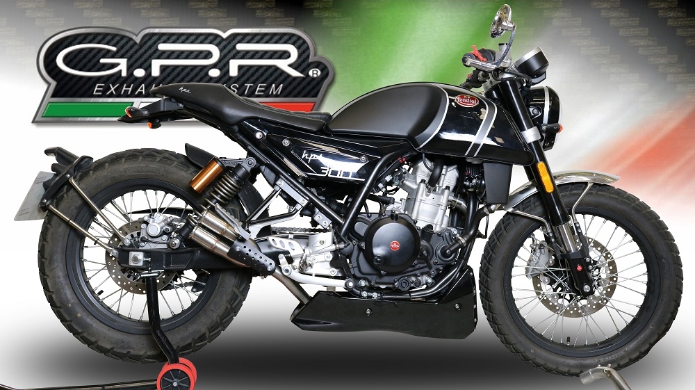 Escape compatível com F.B. Mondial Hps 300 2018-2019, F205, Escape Racing, linha completa, fornecido com coletor específico, artigo sem homologação 