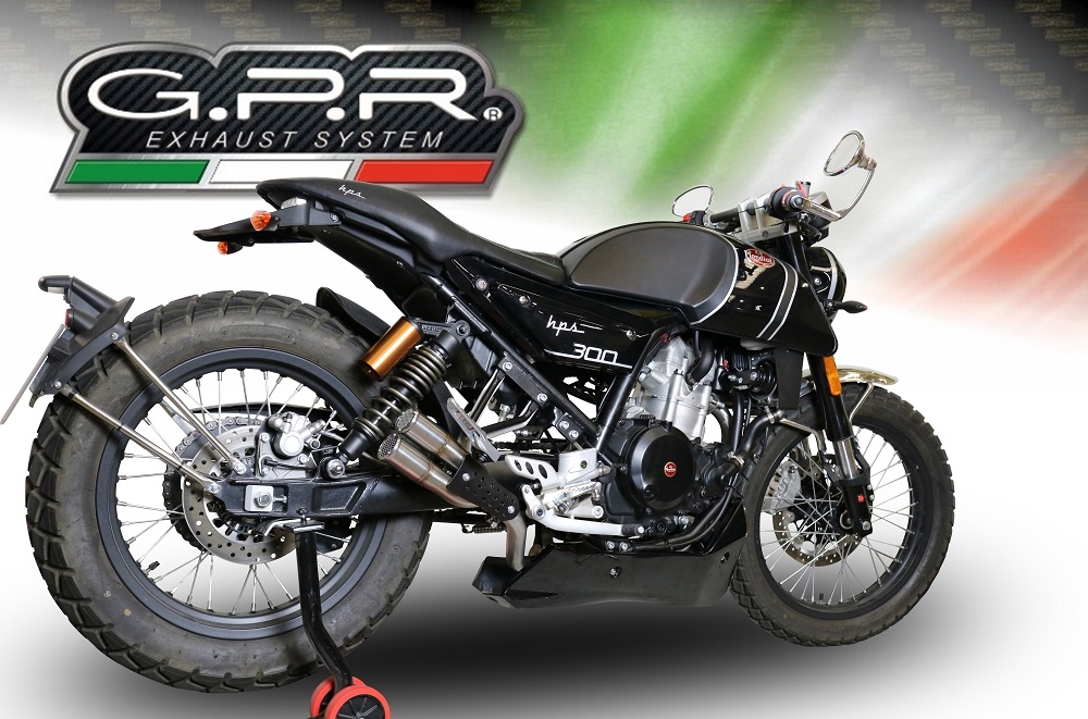 Escape compatível com F.B. Mondial Hps 300 2018-2019, F205, Escape Racing, linha completa, fornecido com coletor específico, artigo sem homologação 