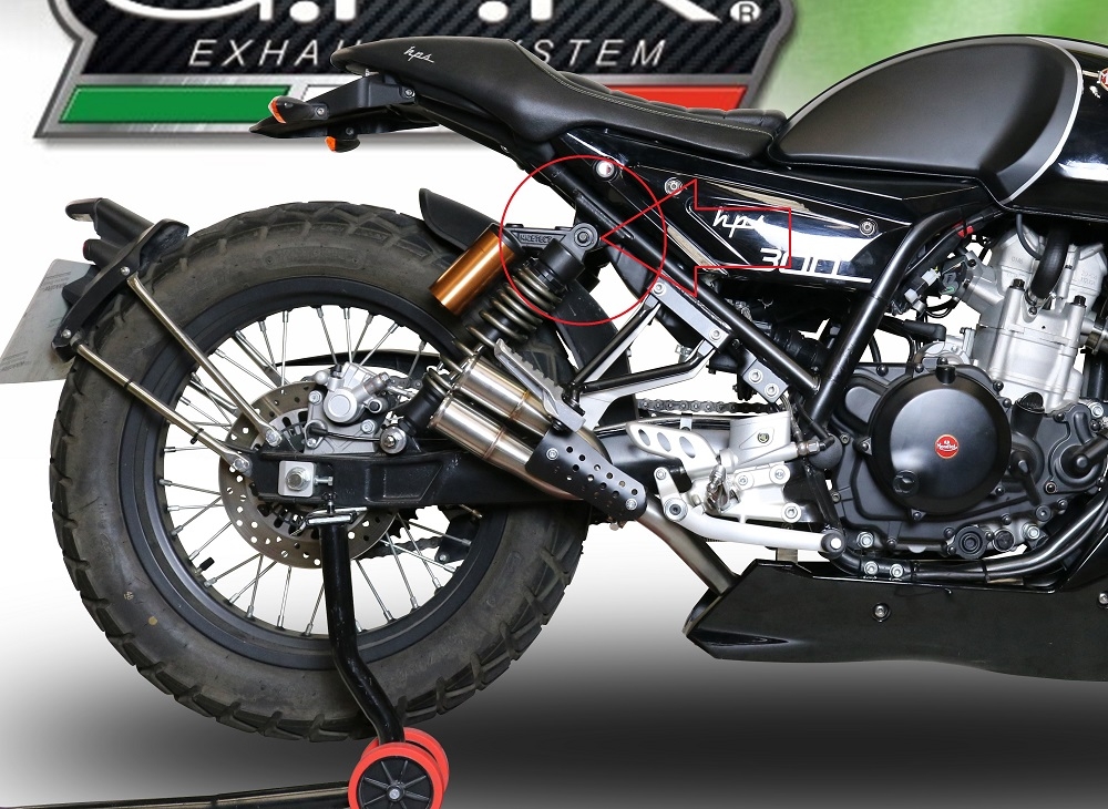 Escape compatível com F.B. Mondial Hps 300 2018-2019, F205, Escape Racing, linha completa, fornecido com coletor específico, artigo sem homologação 
