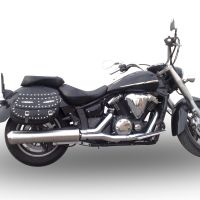Escape compatível com Yamaha Xvs 1300 Midnight Star 2006-2014, Inox Oval Bomb, Escape legal, homologado, silenciador com db killer removível e tubo de ligação específico 